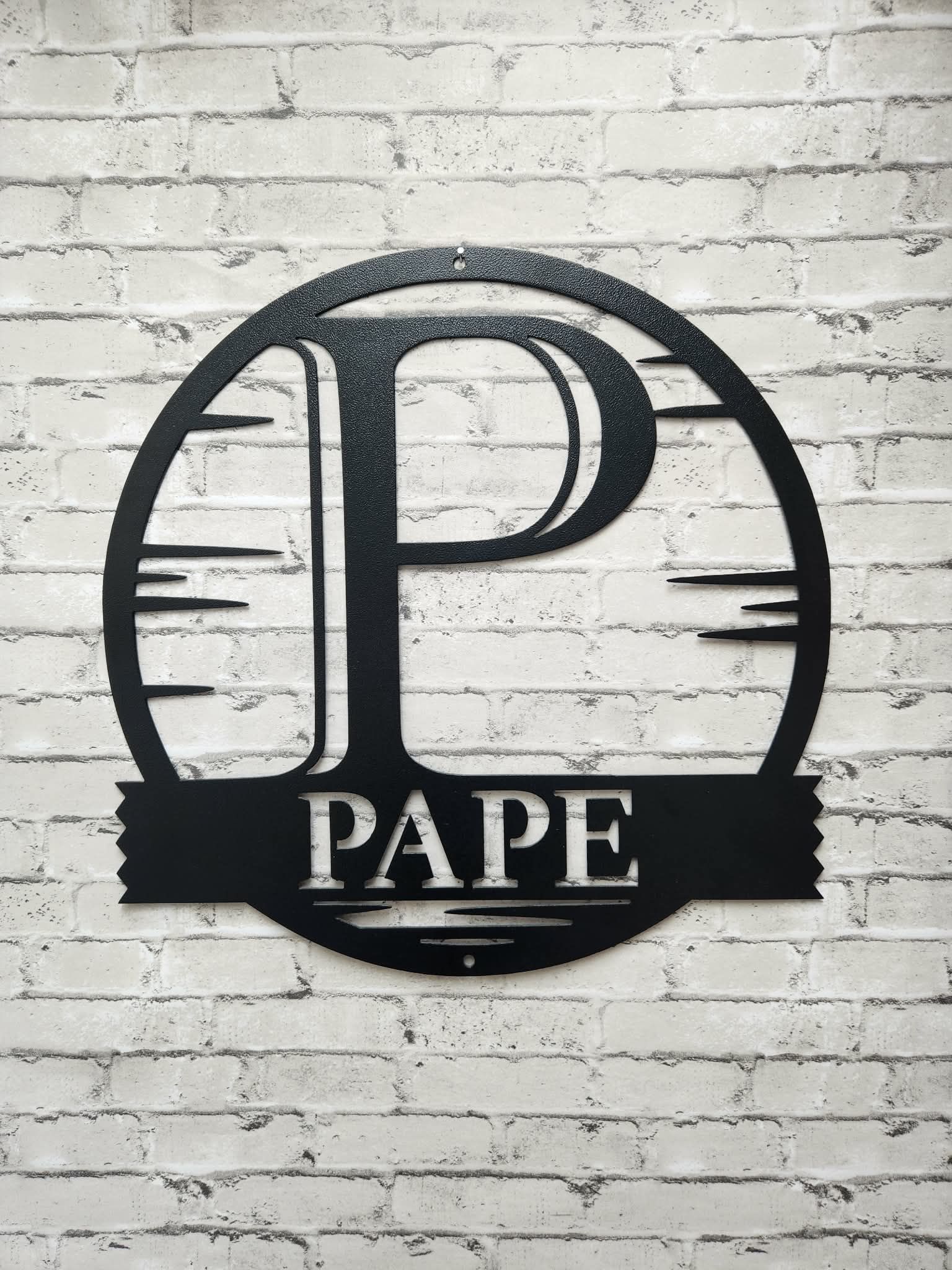 Family monogram Metal wall Sign- Home decor, Monogram metal wall art, metal art, metal sign