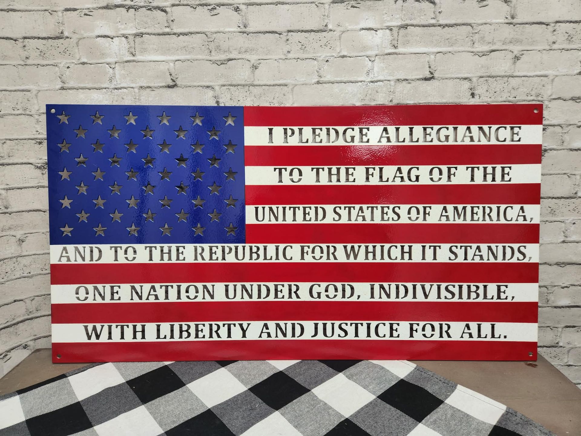 Pledge of Allegiance American flag Metal wall Sign- Home decor, American Flag metal wall art, metal art, metal sign