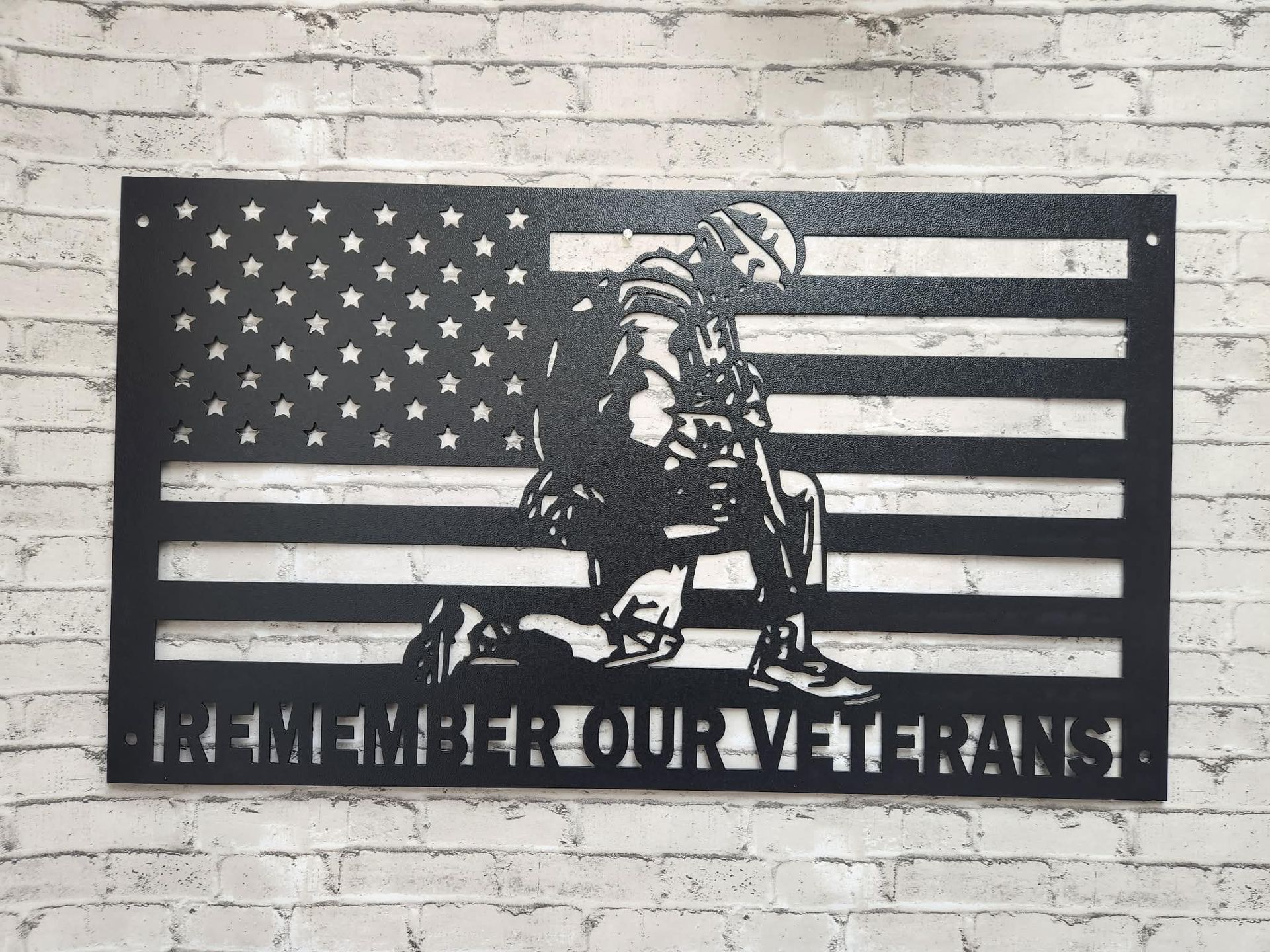 Remember Our Veterans - Flag, Home decor, metal art, metal signs