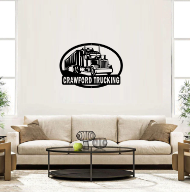Trucking, trucker, shop, garage, custom, home decor, metal art