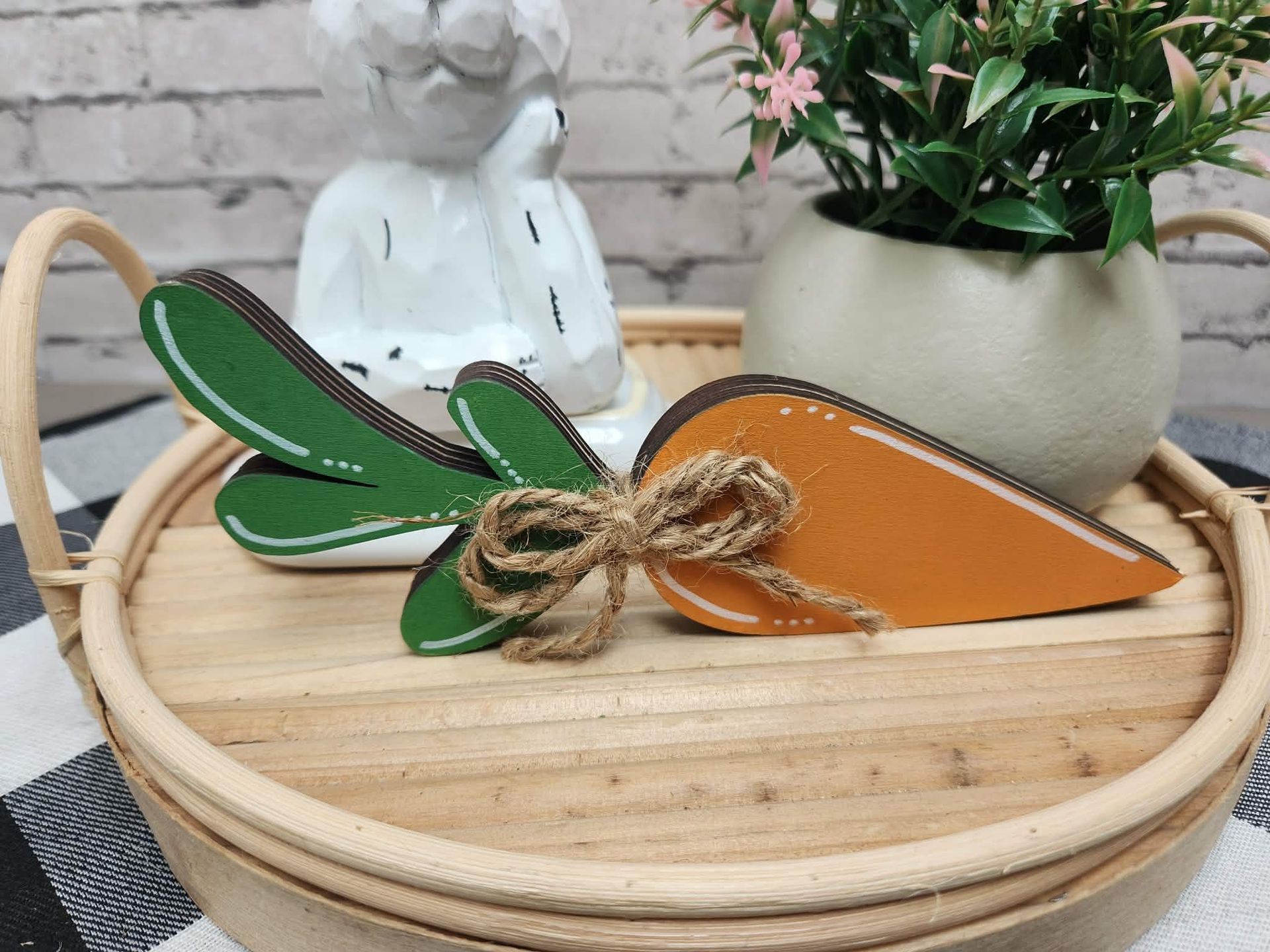 Chunky self sitting carrot, carrot tiered tray decor, carrot dough bowl decor,
