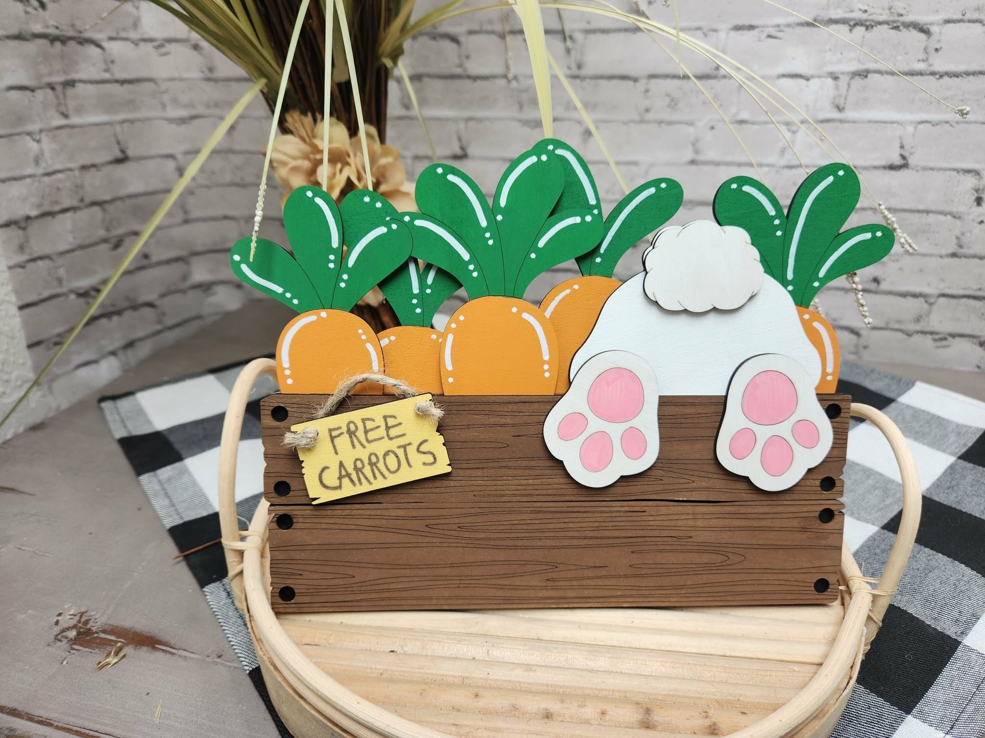 Self standing Easter bunny butt, Easter decor, Easter tiered tray decor, Easter dough bowl decor