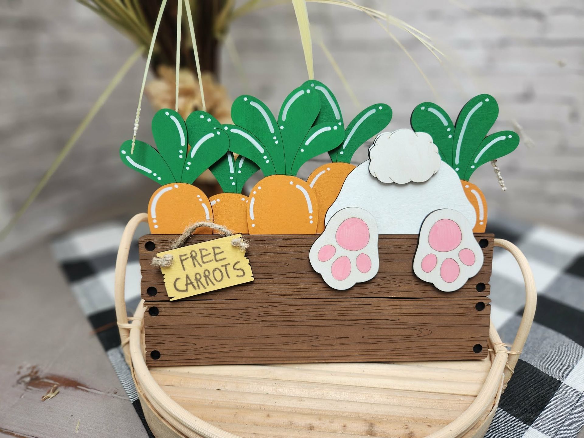 Self standing Easter bunny butt, Easter decor, Easter tiered tray decor, Easter dough bowl decor