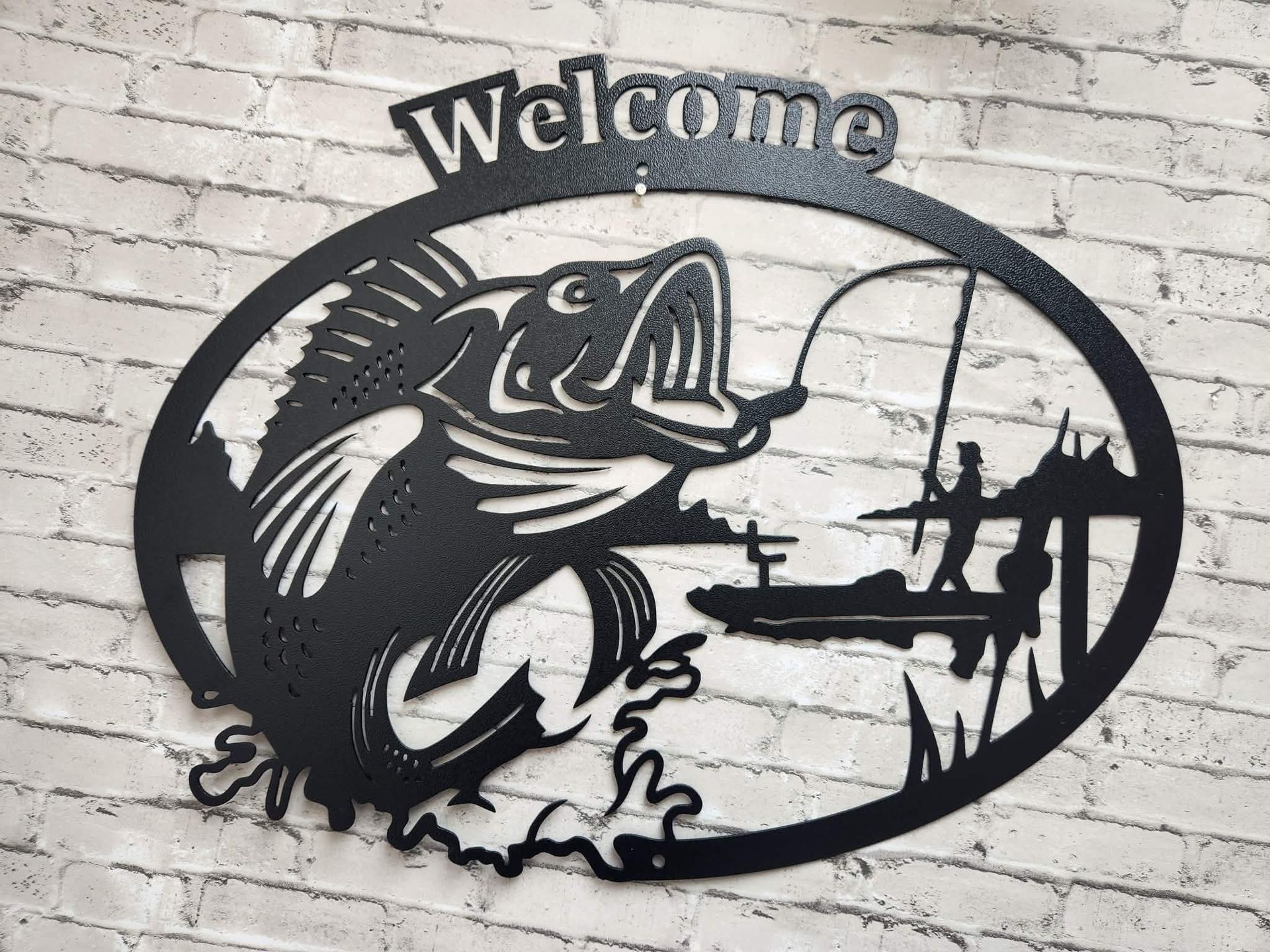 Fisherman Metal wall Sign- Home decor, Gone Fishing metal wall art, metal art, metal sign