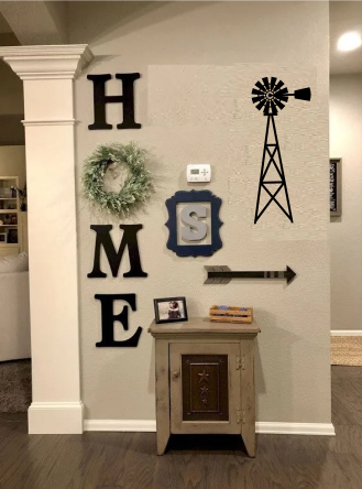 Windmill, farm, home decor, metal art