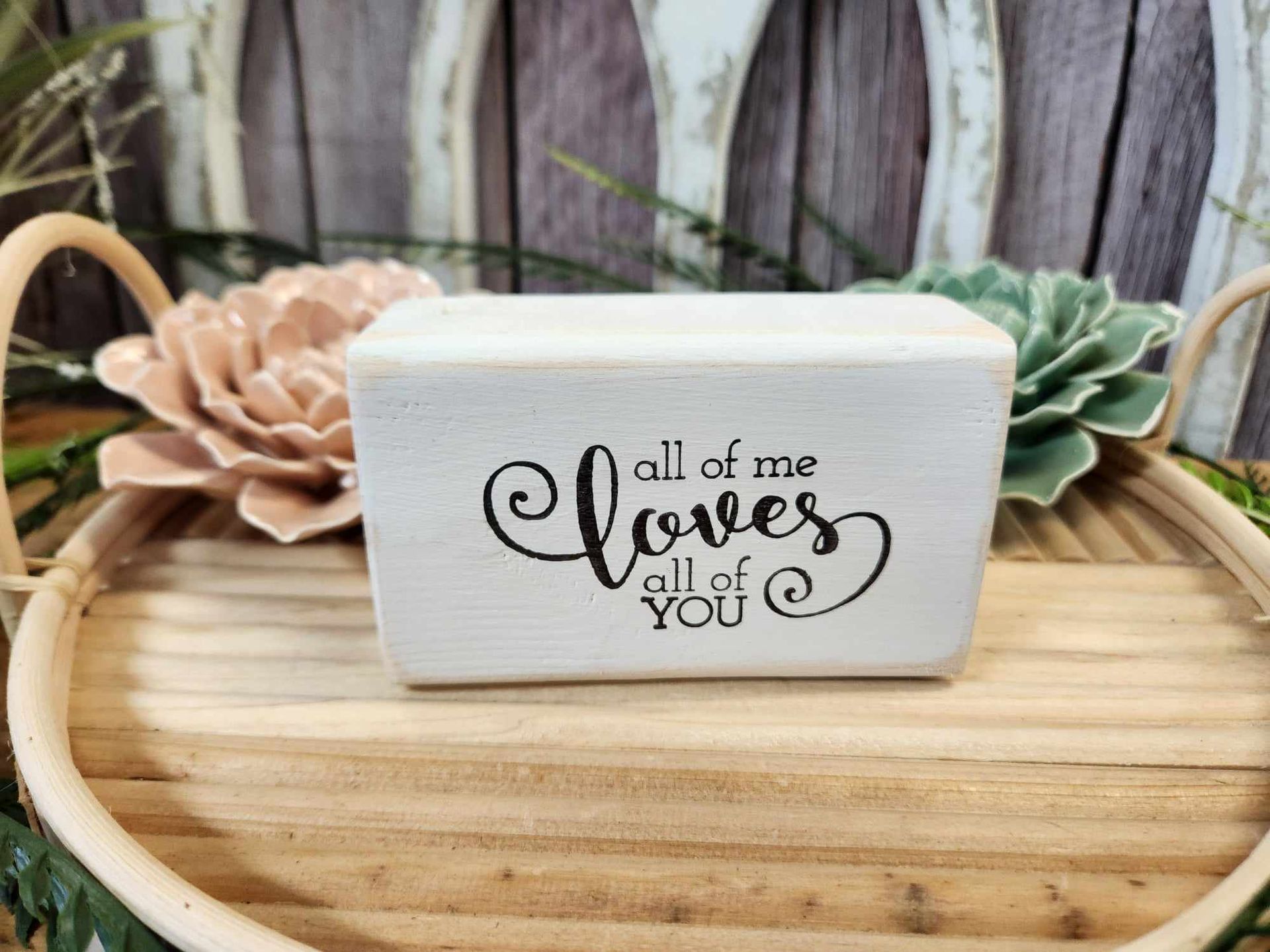 Small wood block with quote 