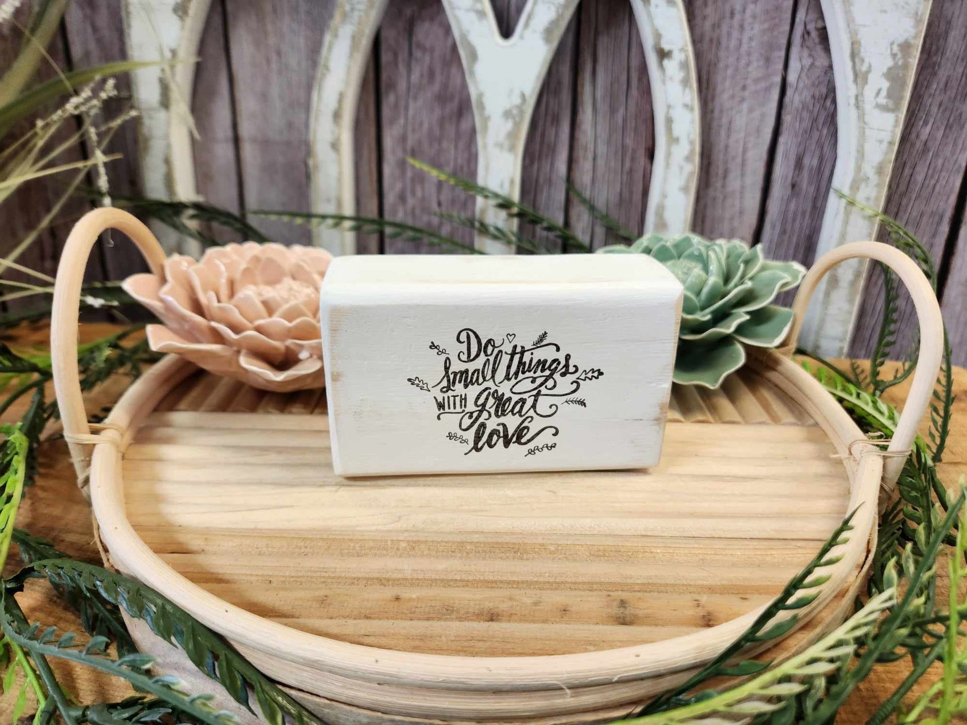 Small wood block with quote