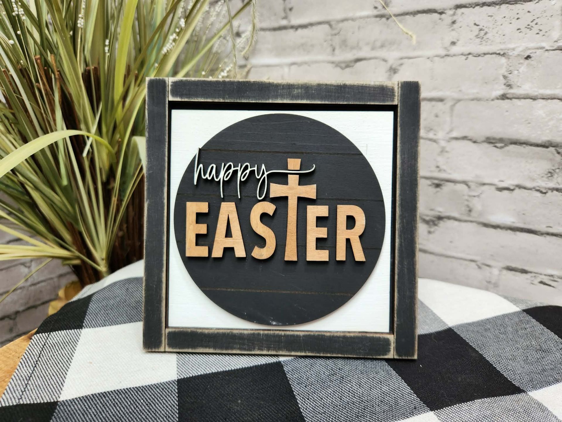 Happy Easter Change Out Square, Easter decor, Easter tiered tray decor, Easter dough bowl decor