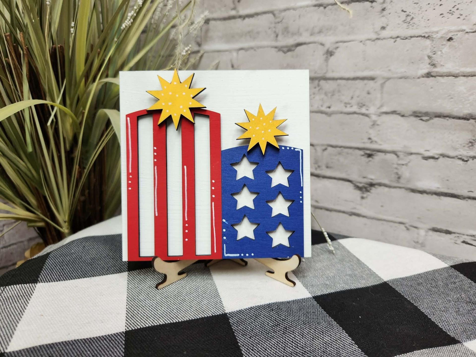 4th of July fireworks Change Out Square, 4th of July fireworks decor, 4th of July fireworks tiered tray decor, 4th of July fireworks  dough bowl décor