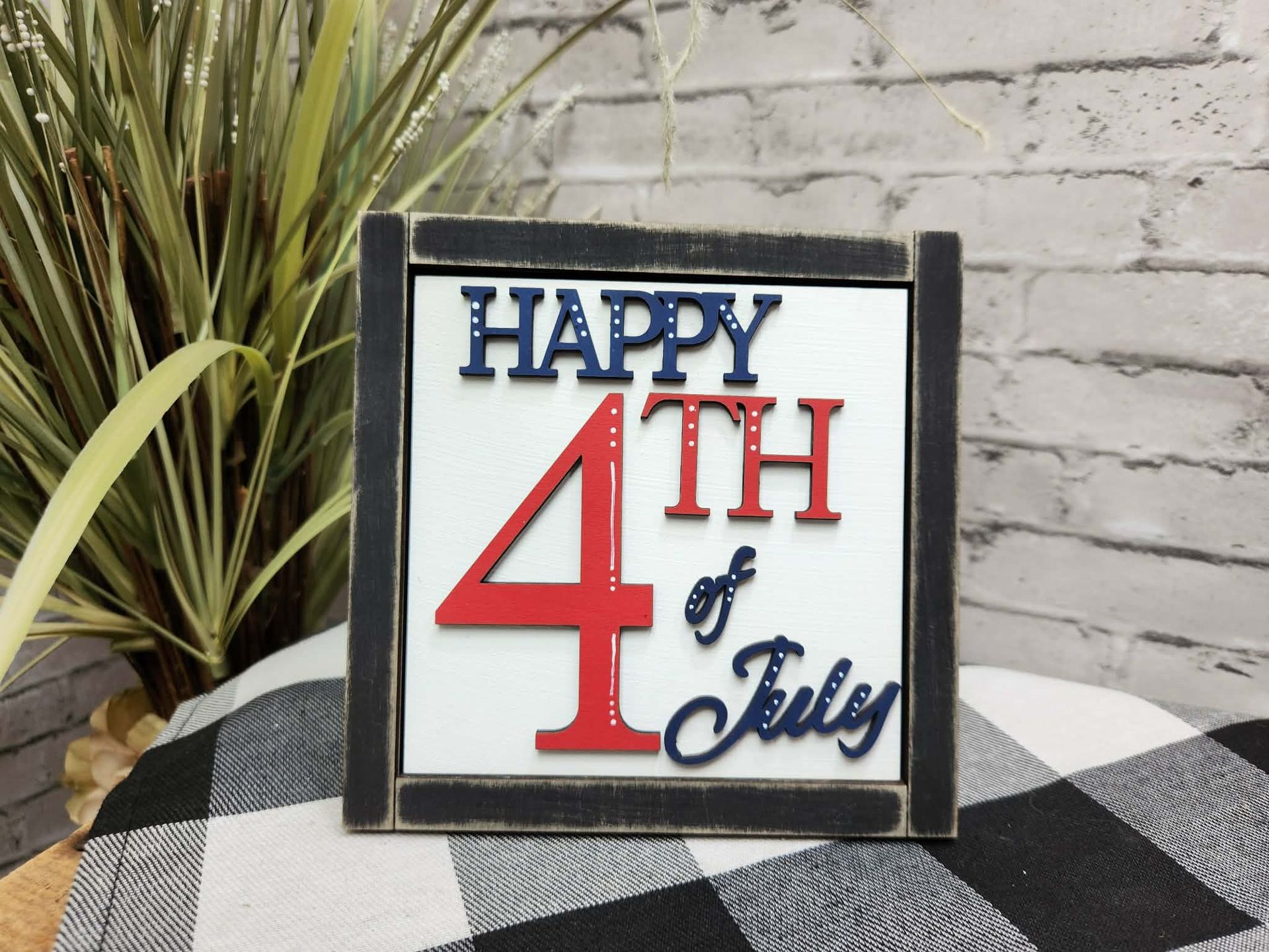 Happy 4th of July Change Out Square, Happy 4th of July decor, Happy 4th of July tiered tray decor, Happy 4th of July dough bowl décor
