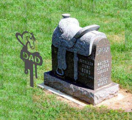 Memorial, Dad, Horse, Heart, Saddle, Heart, Metal Stake, Metal Art, Plasma Cut