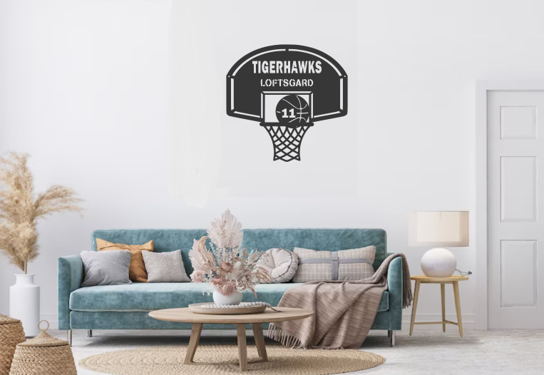 Sports, Basketball, Hoops, Metal Art, Plasma Cut