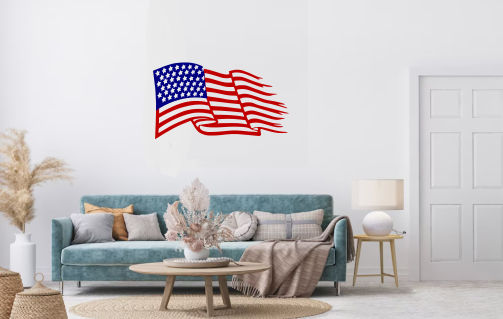 USA, United States Flag, American Flag, Proud American - Home decor, metal art, metal signs