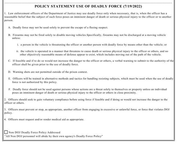A black and white page of a policy statement