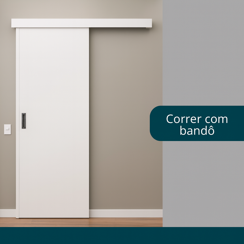 Uma imagem de uma porta de correr com as palavras kit de correr com bando abaixo dela