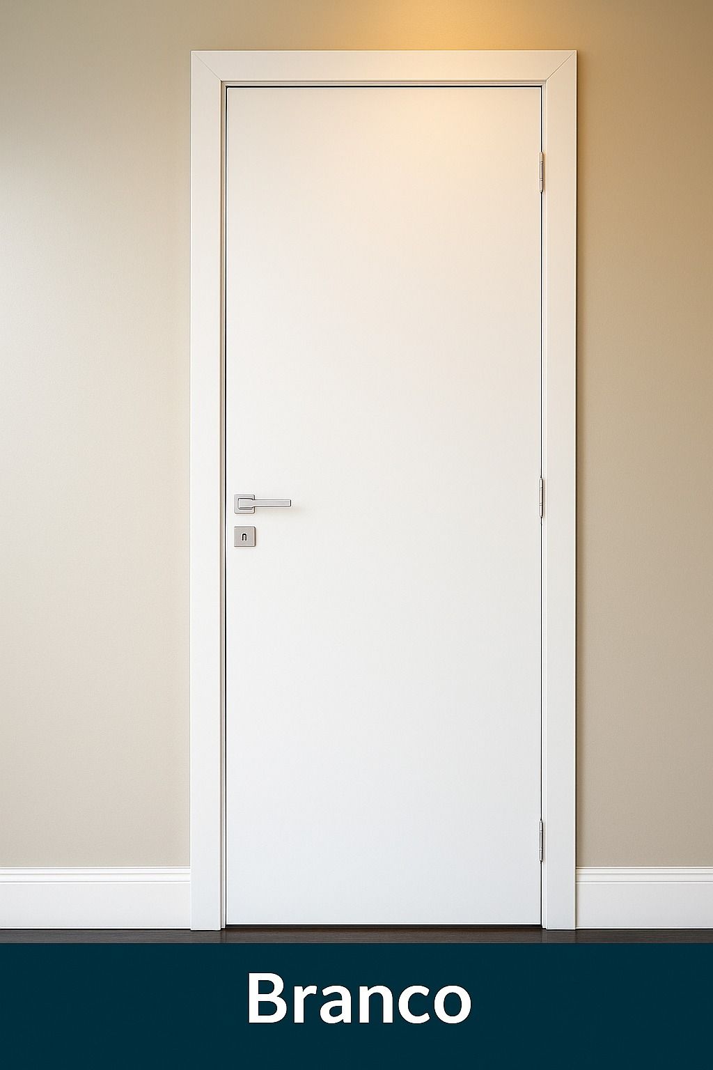 Uma porta branca com a palavra branco nela