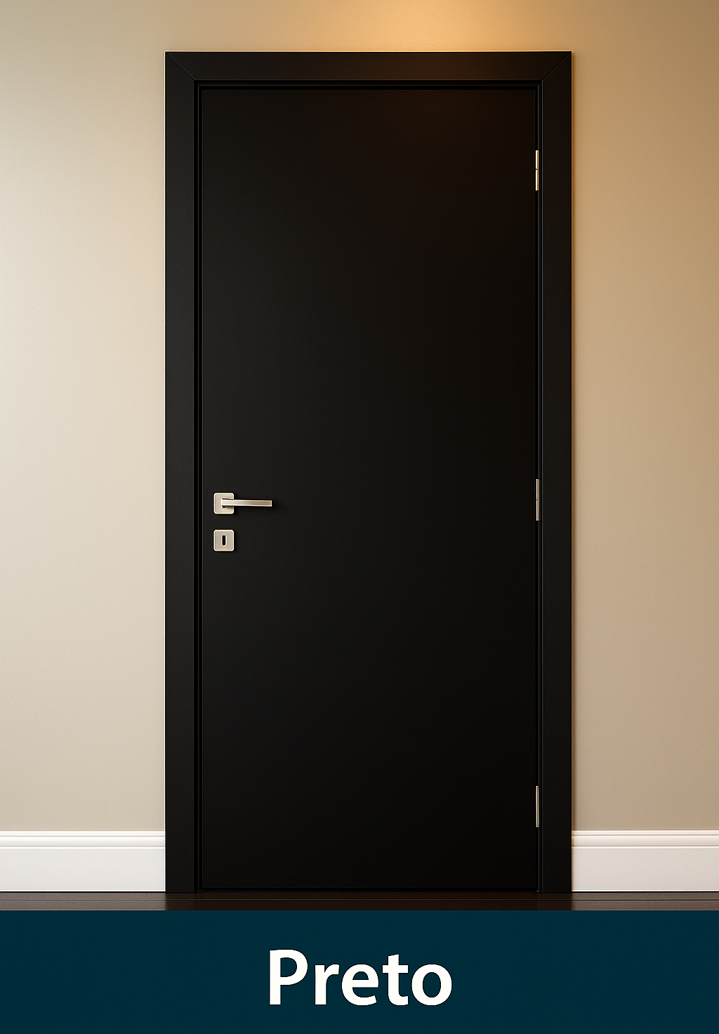 Uma porta preta com a palavra preto nela