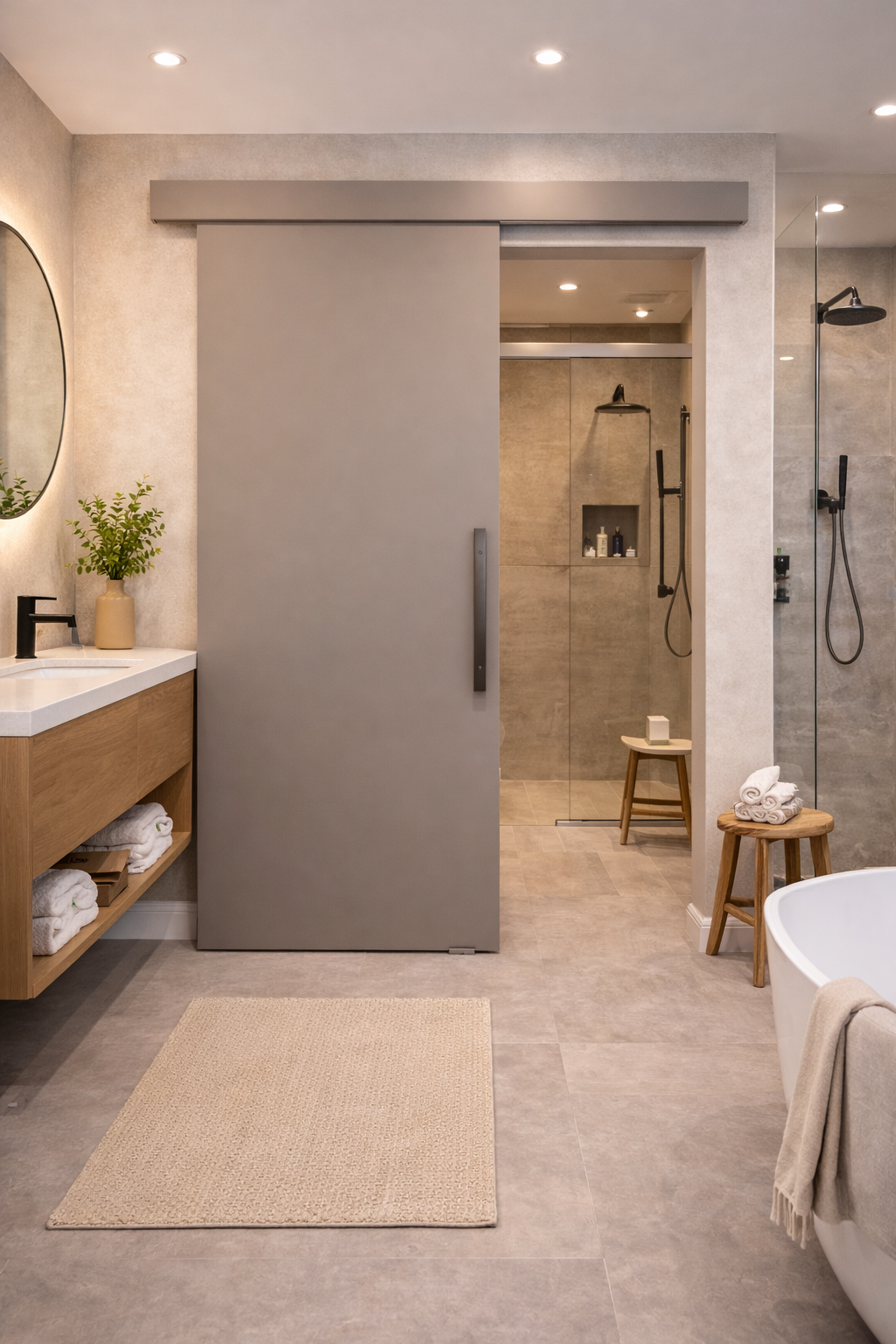 Uma foto de uma porta que diz cinza gianduia