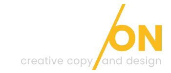 A yellow and white logo for creative copy and design