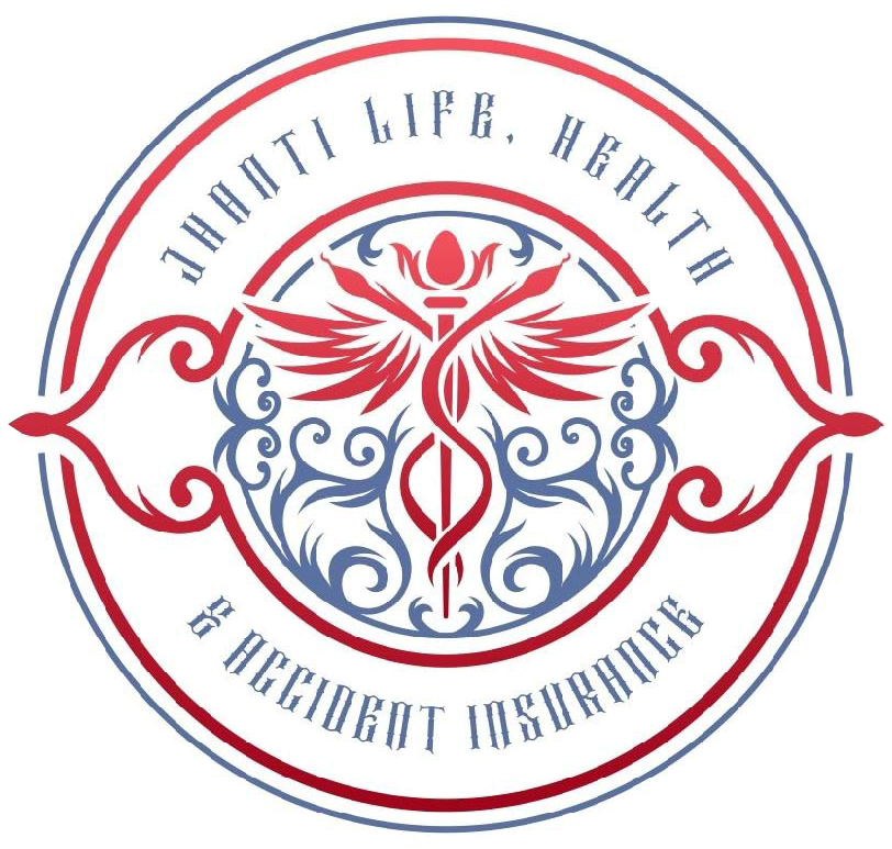 Logo for Jhanti insurance: blue text "Jhanti" above "LIFE, HEALTH & ACCIDENT" and "INSURANCE."