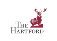 The Hartford logo: a maroon stag with text 
