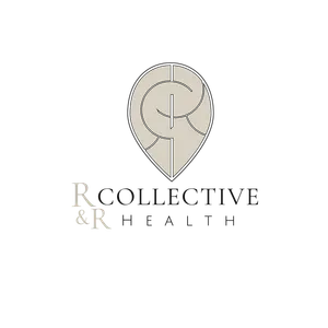 Logo: Tan teardrop shape with