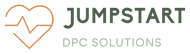 A logo for jumpstart dpc solutions with a heart and a heartbeat.