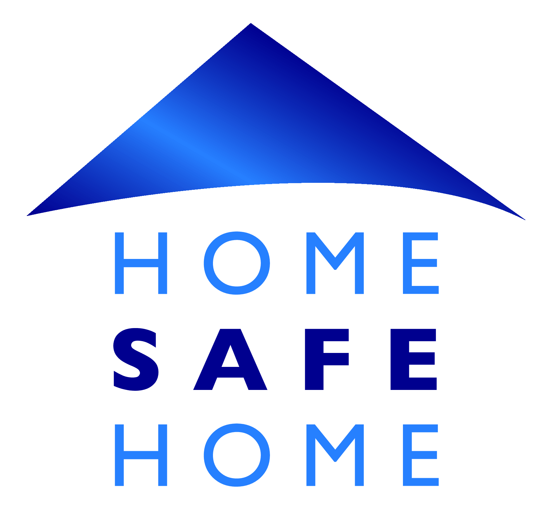 Blue house icon above text