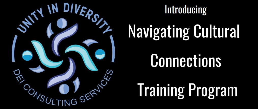 A logo for unity in diversity navigating cultural connections training program