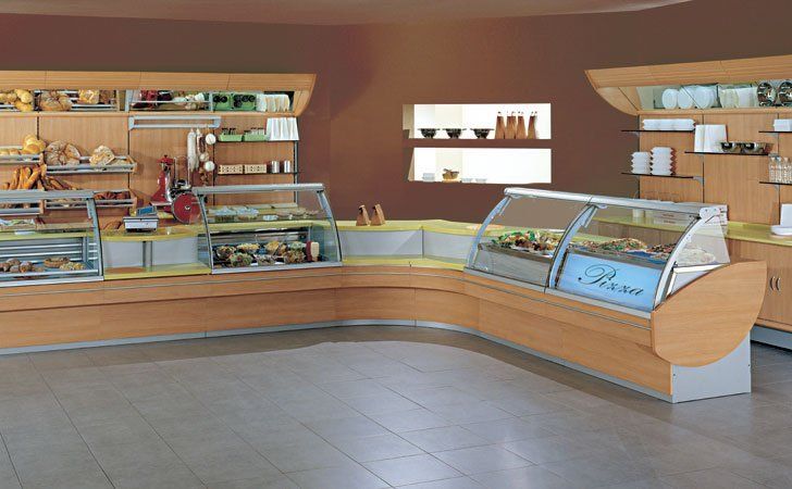 Bancone frigo per esposizione e vendita di alimenti