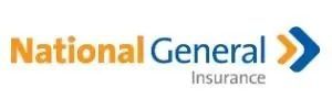 National General Insurance logo with orange and blue text and an arrow.