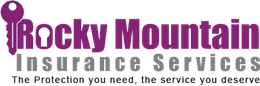 Logo for Rocky Mountain Insurance Services: purple key icon and text on a white background. "Insurance Services" in gray.