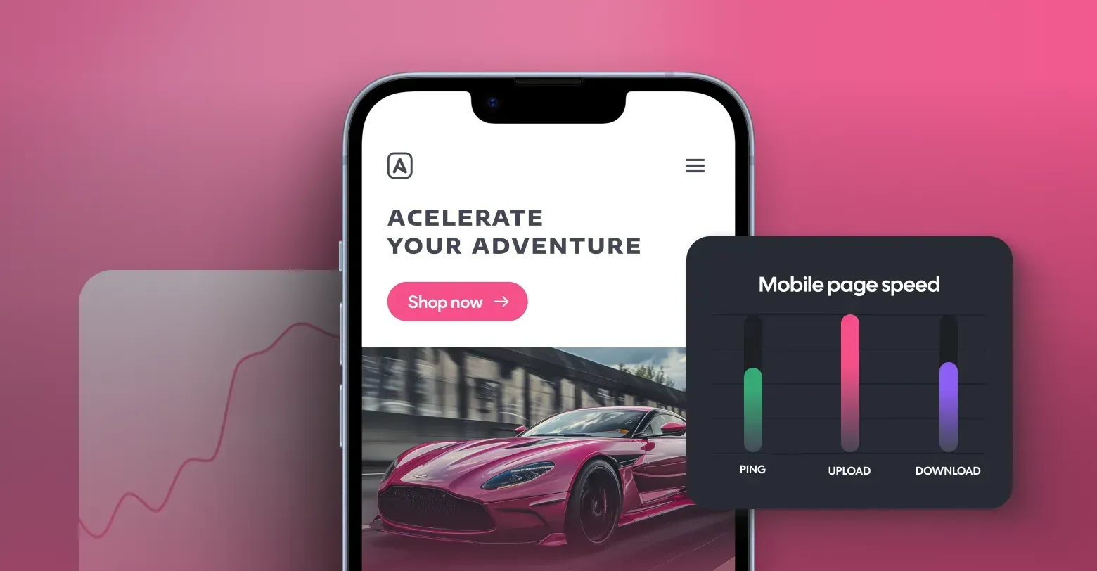 graphic showing web design for mobile page speed