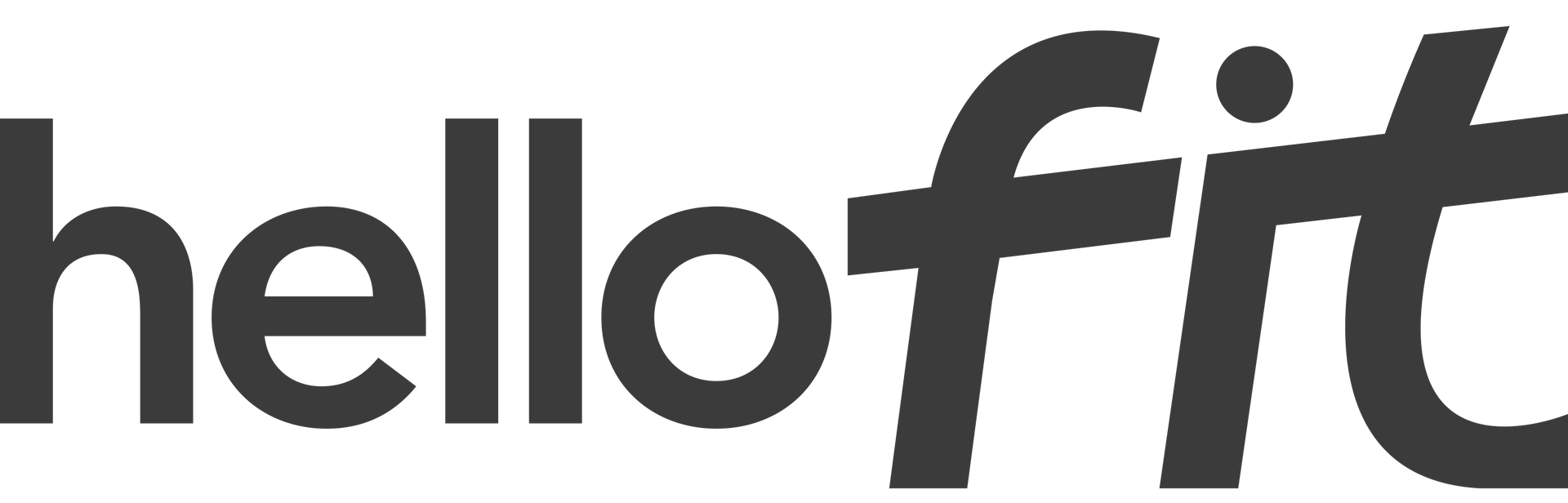 Logo Hello Fit: testo bianco su quadrato rosso;