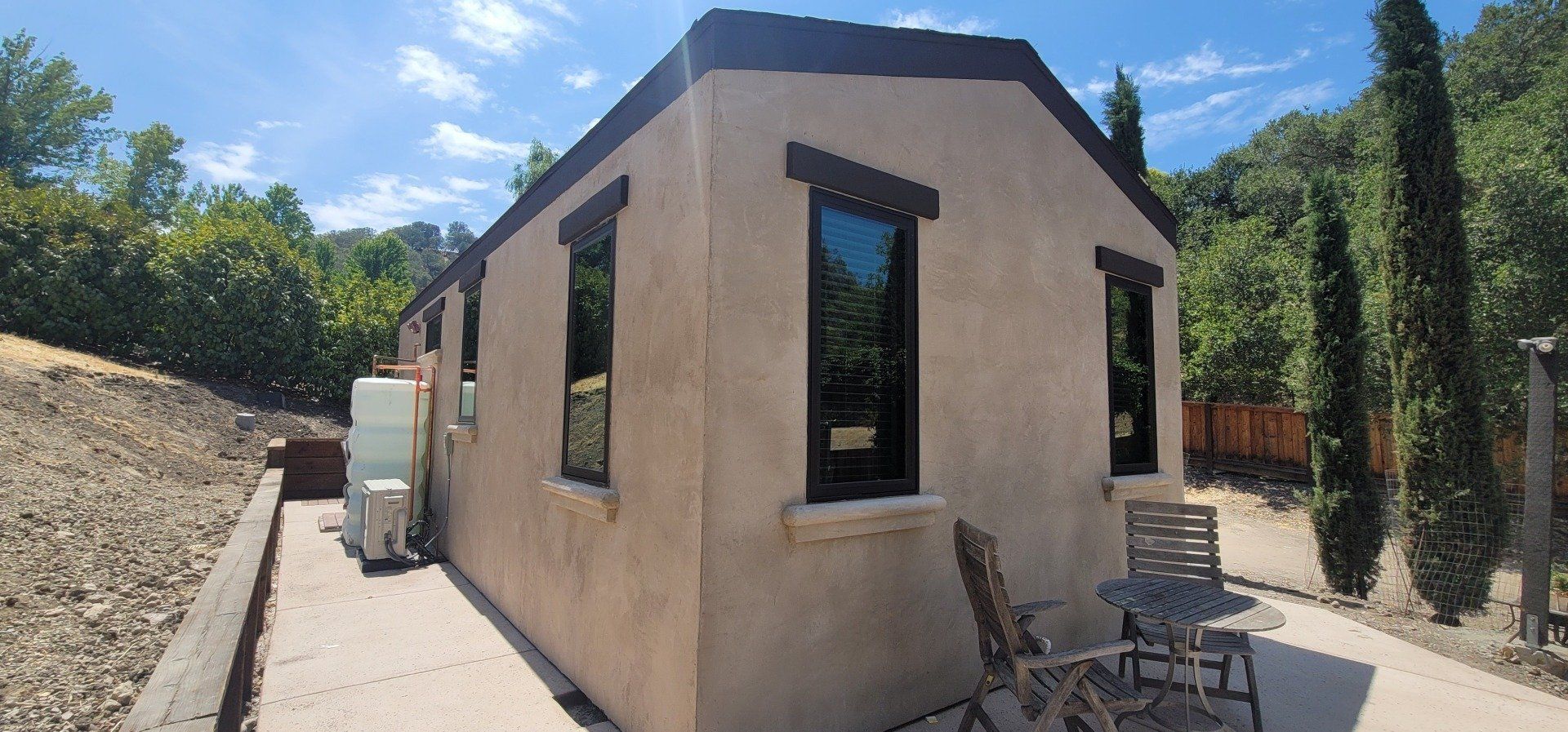 Side Exterior with Seating on Patio