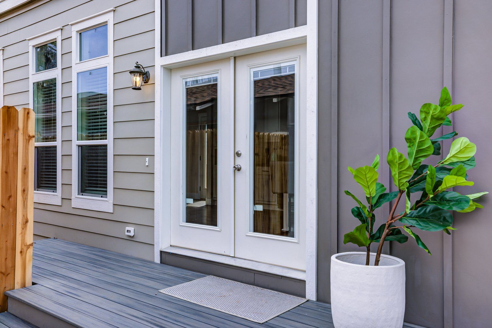 French Front Doors on The Caramel ADU