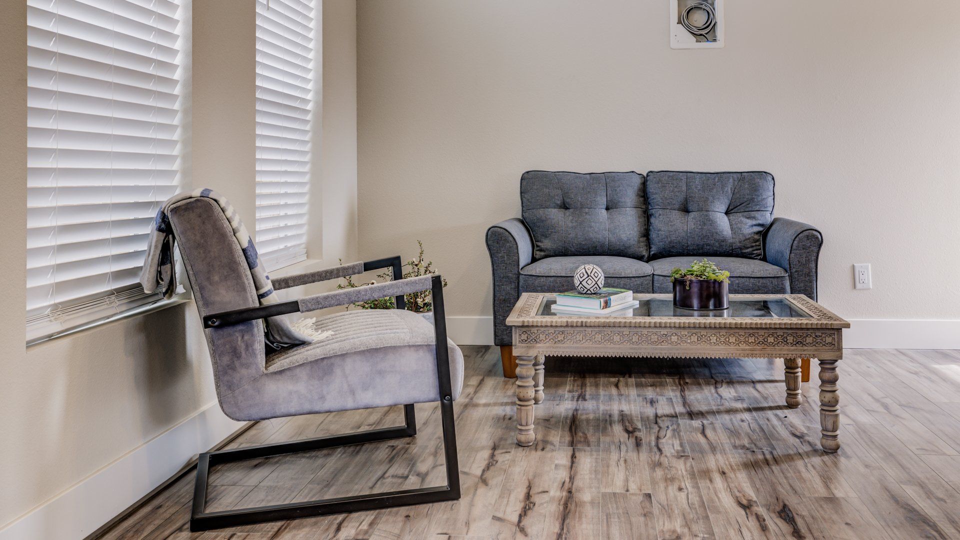 Loveseat Sofa and Chair in Living Room