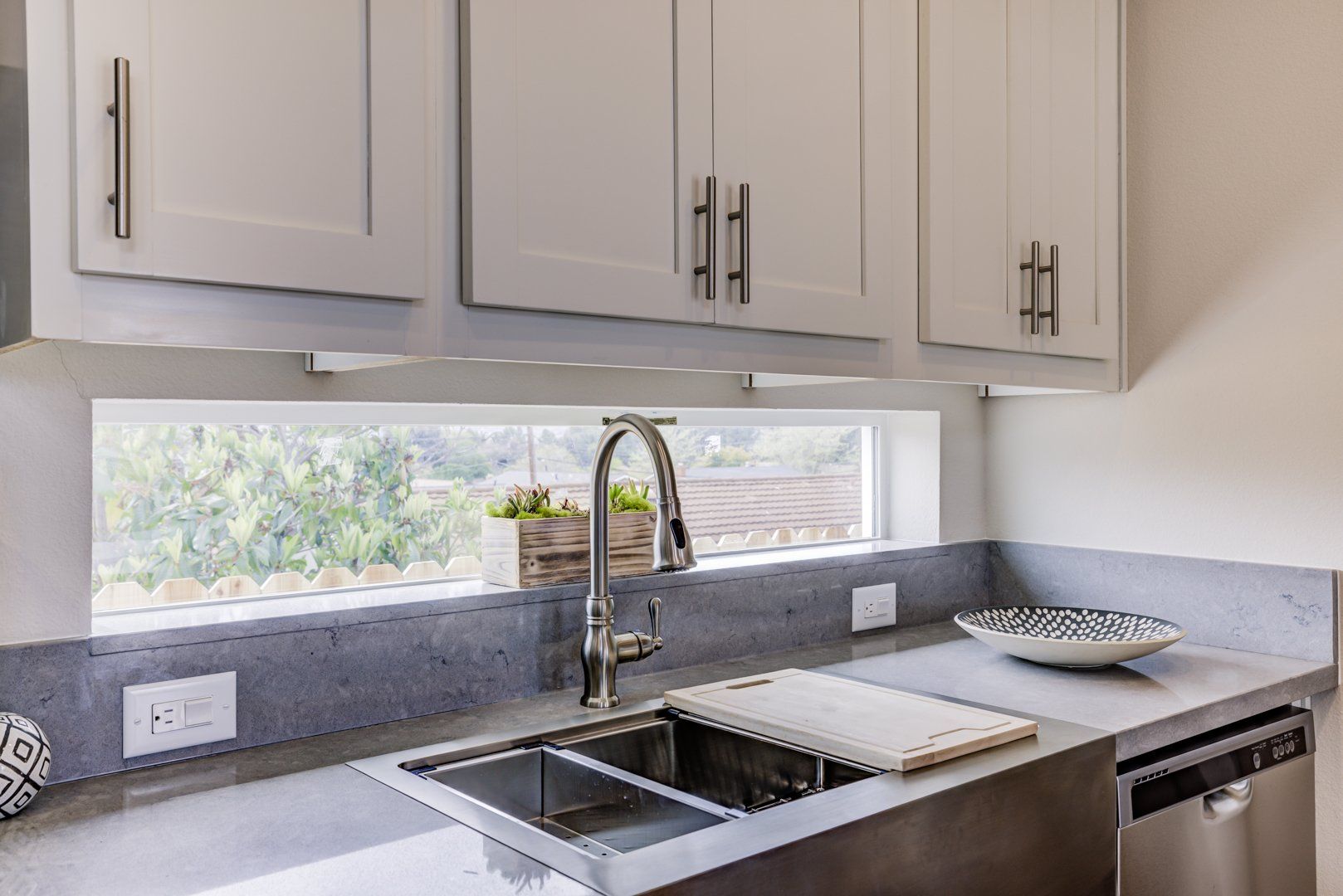 Window Over Double Farmhouse Sink