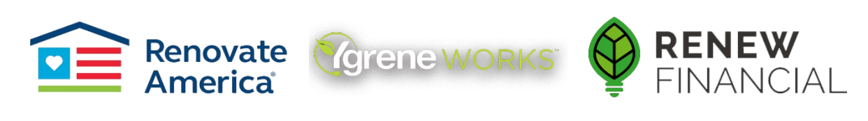 Renovate America Logo | Ygrene Works Logo | Renew Financial Logo