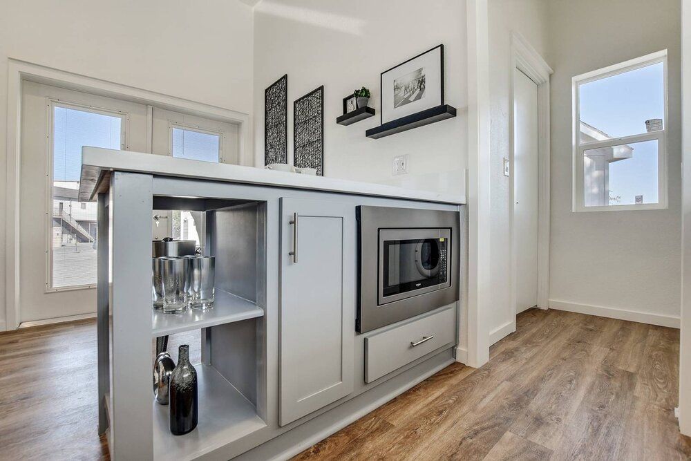 Counter with Microwave