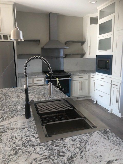 Kitchen Island with Stone Counter Tops