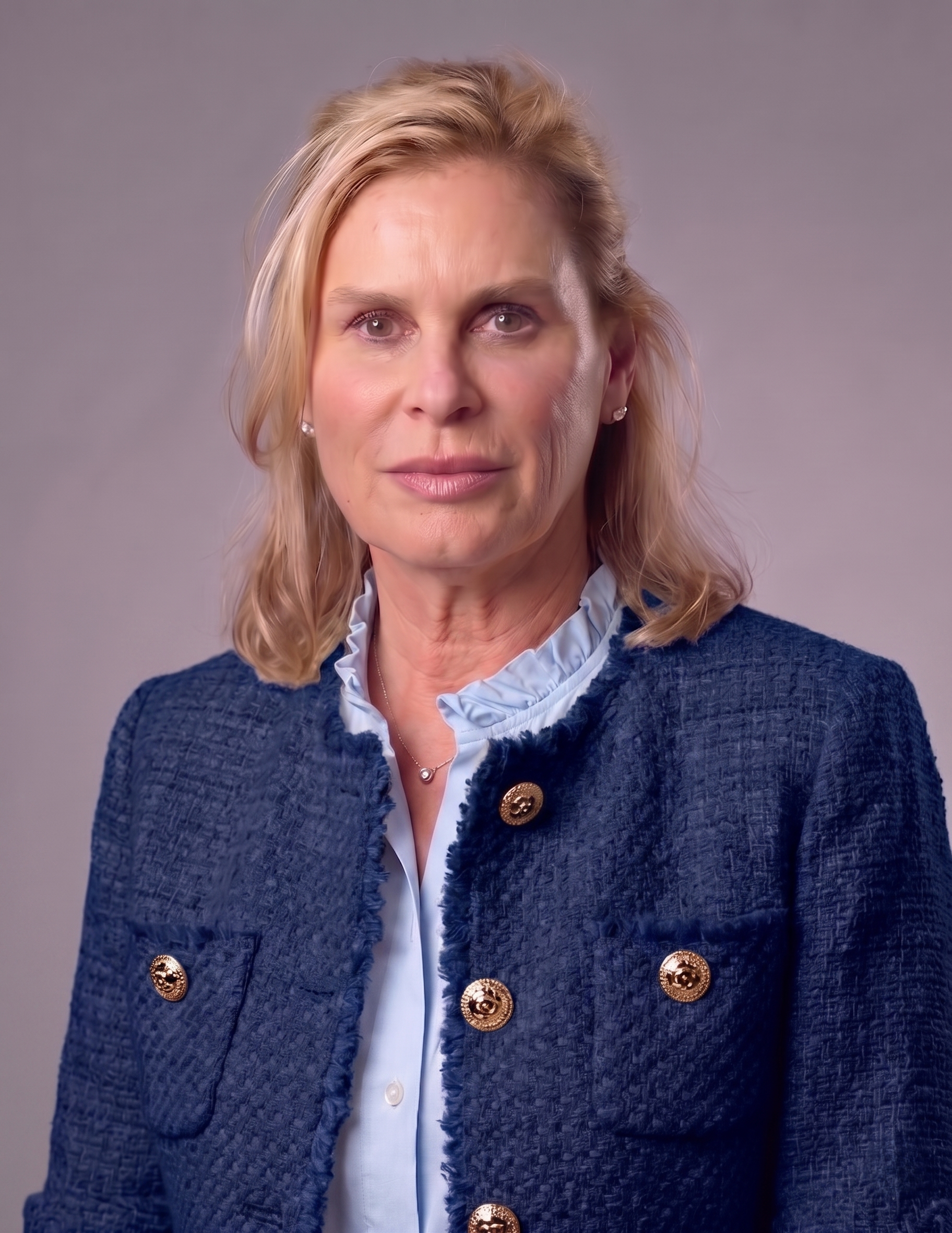 Katherine Noe Anderson, owner of Perpetual Homes ADU in Danville, CA. Has blonde hair, wearing a black top and blue jacket.