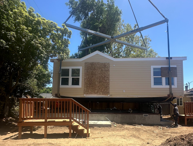 Successful crane day in San Mateo CA - Perpetual Homes ADU