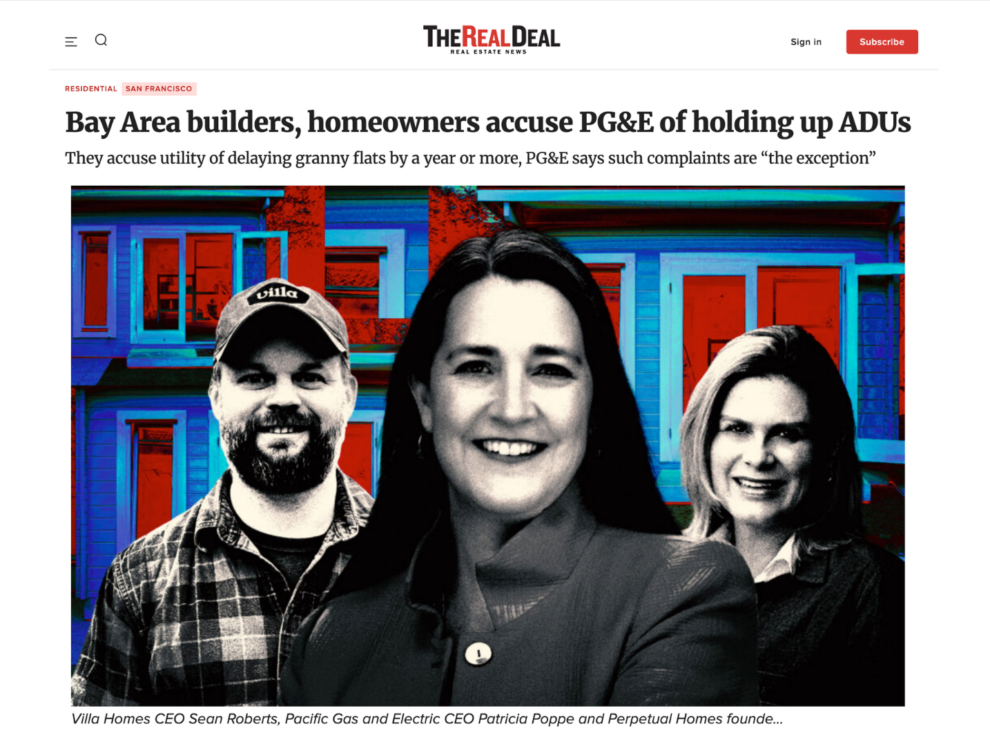 The Real Deal Real Estate News Bay Area Builders Homeowners accuse PG&E of holding up ADUs
