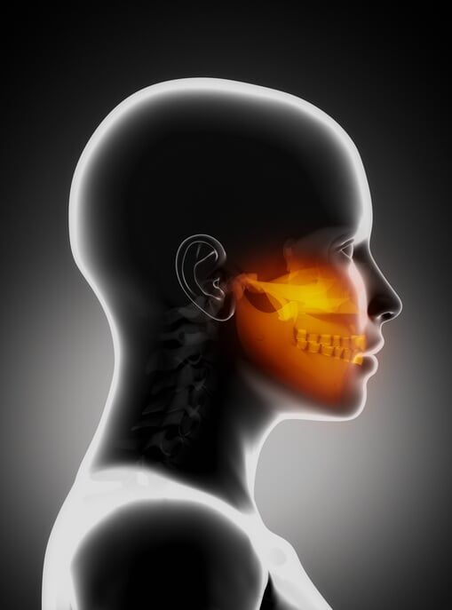 Woman face with visible jaws and teeths — Oral & Maxillofacial Pathology & Surgery Dentists in Tucson, AZ