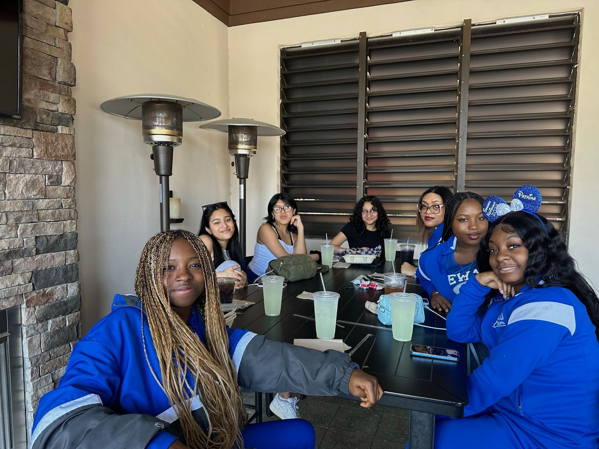 Cheerleaders on break during Nationals weekend