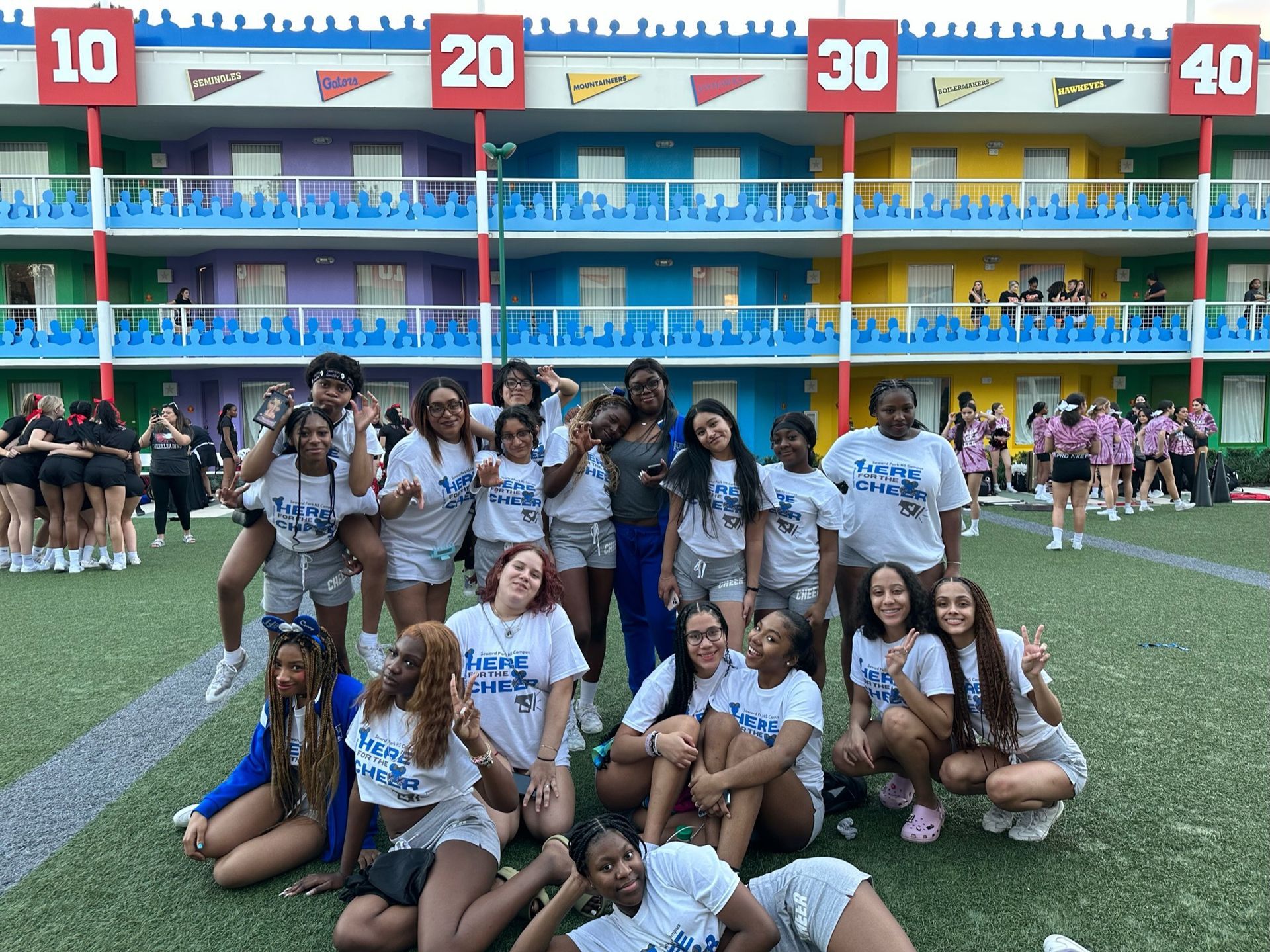 Cheerleaders pose during Nationals weekend