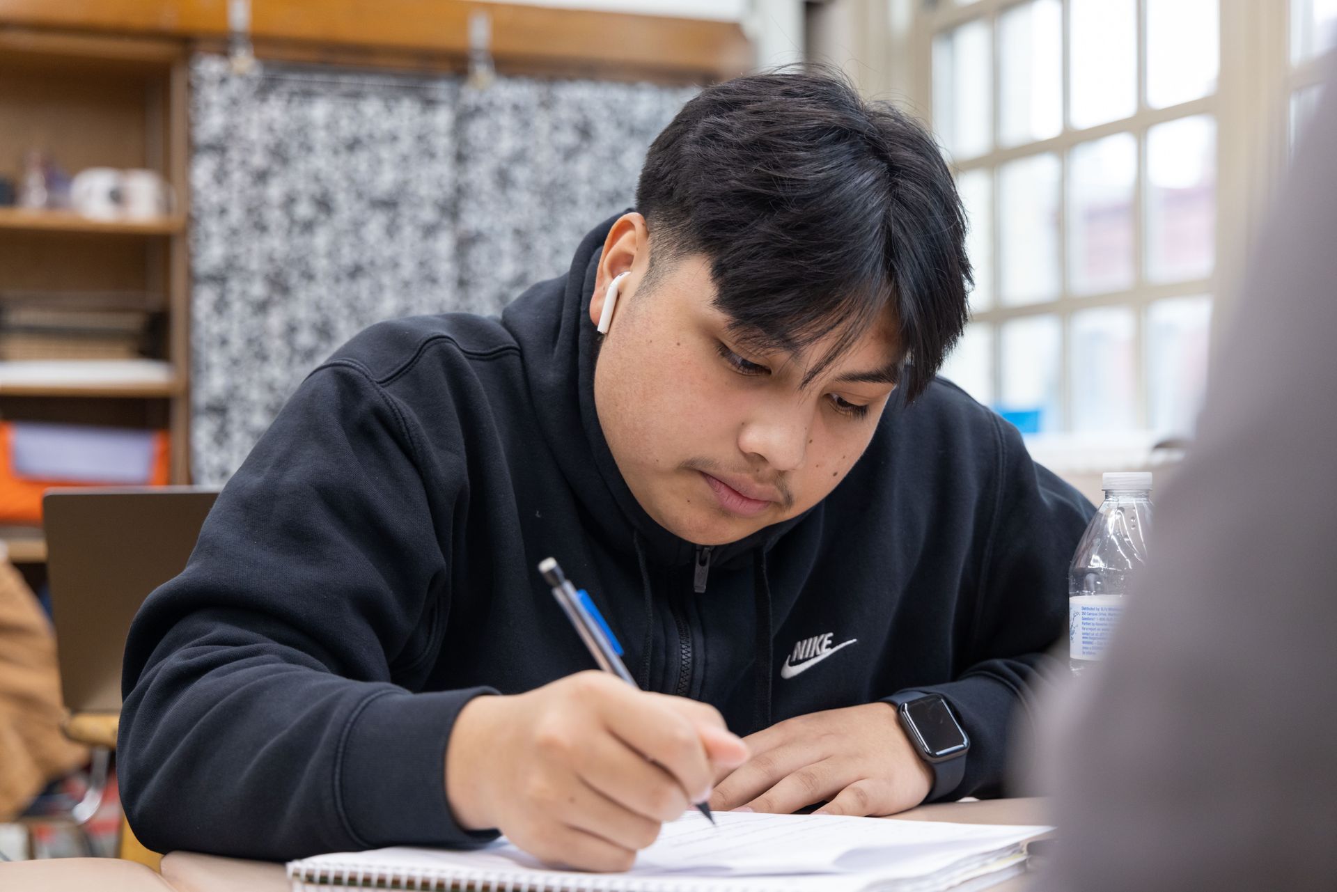 A student working on classwork