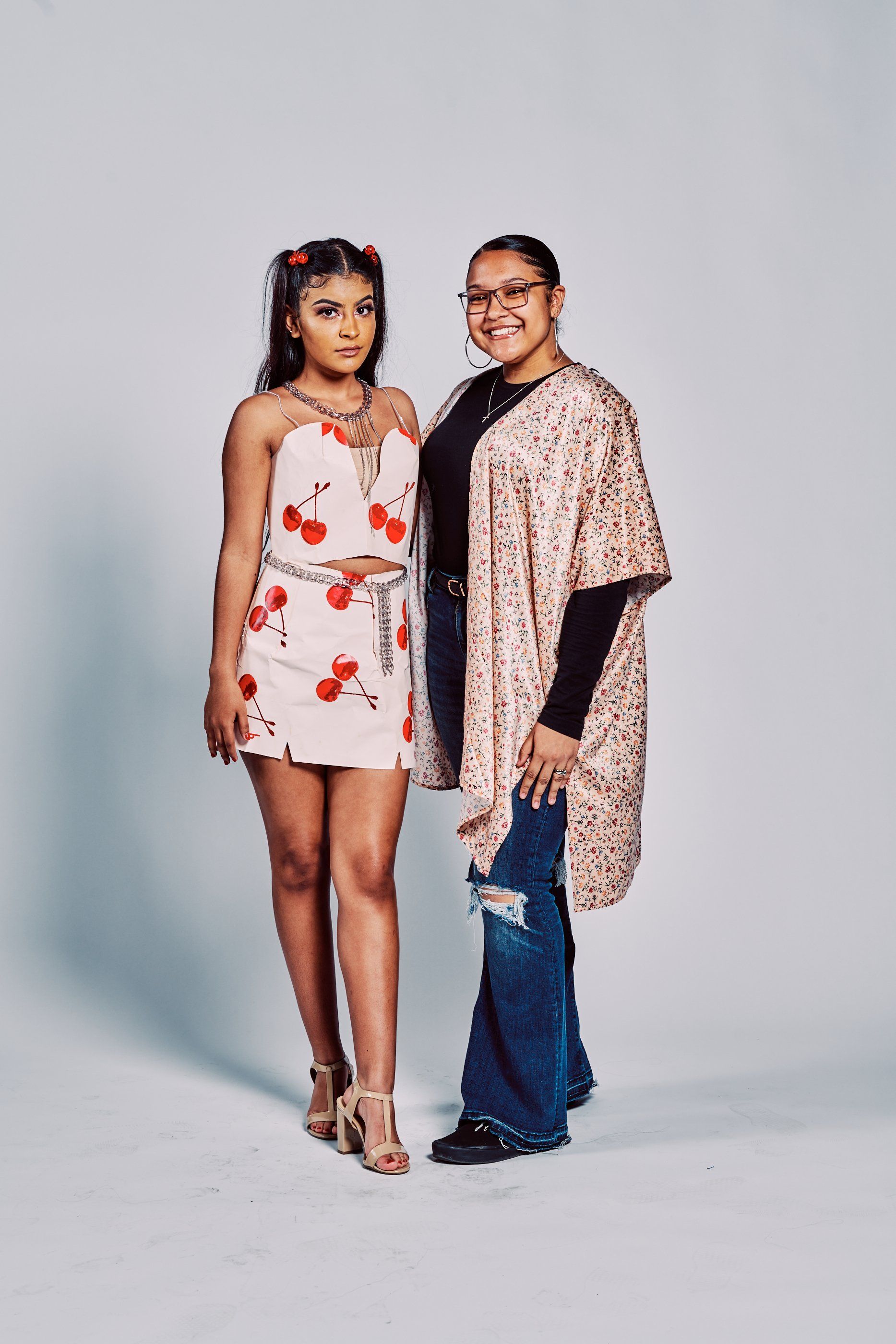 Models in hand-made garment at the 2019 Sustainable Fashion Show at New Design High School