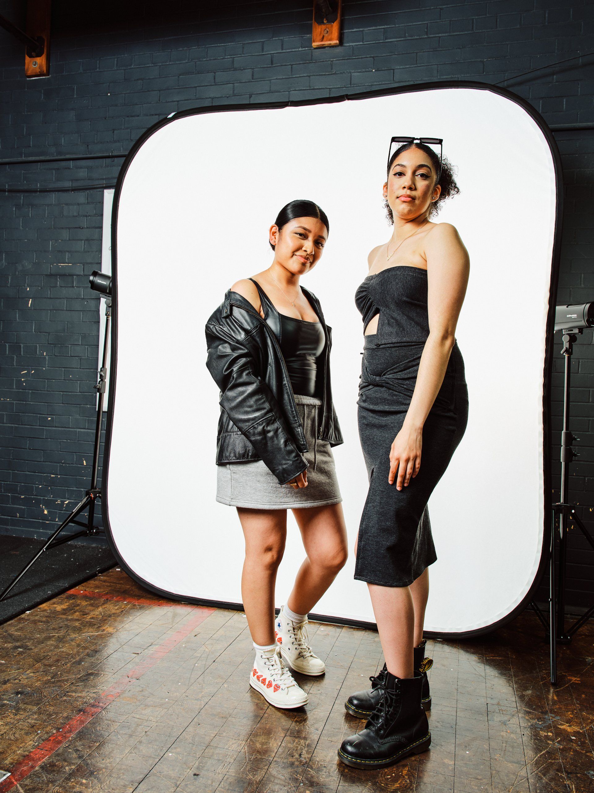 Models in hand-made garment at the 2022 Sustainable Fashion Show at New Design High School. Photo by Christian Rodriguez